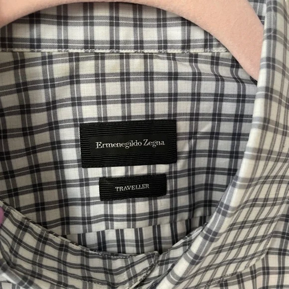 Ermenegildo Zegna Gray Checkered Dress Shirt - Picture 2 of 6